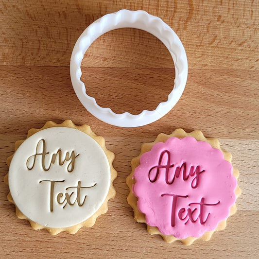 Custom 'Any Text'  M&S All Butter Biscuit Stamp and Cutter