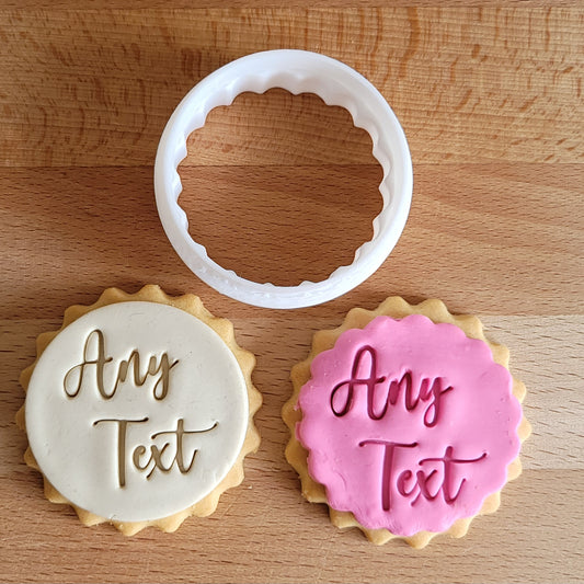 Custom 'Any Text'  M&S All Butter Biscuit Stamp and Cutter