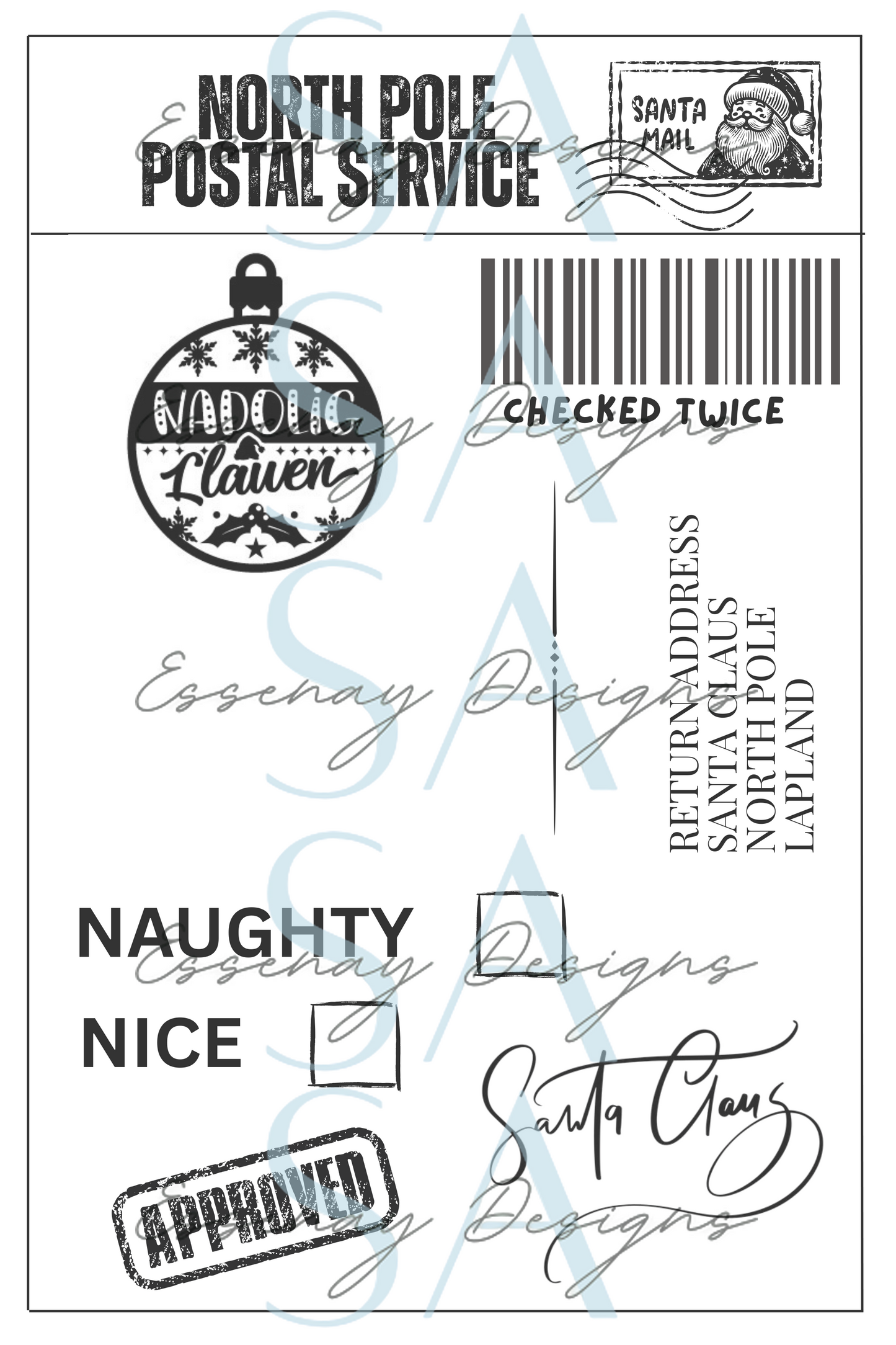 Novelty Personalised Santa Shipping Labels