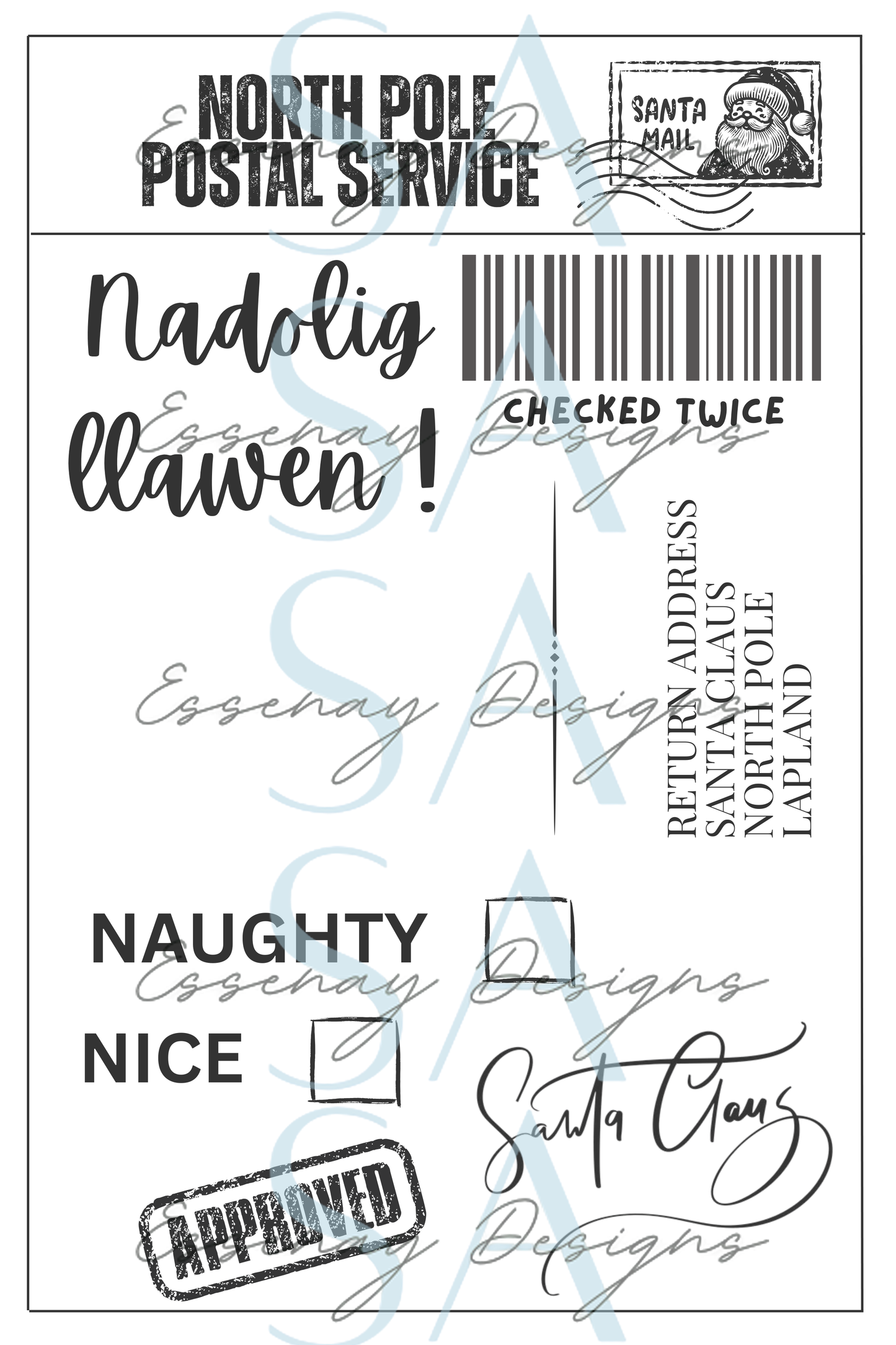 Novelty Personalised Santa Shipping Labels