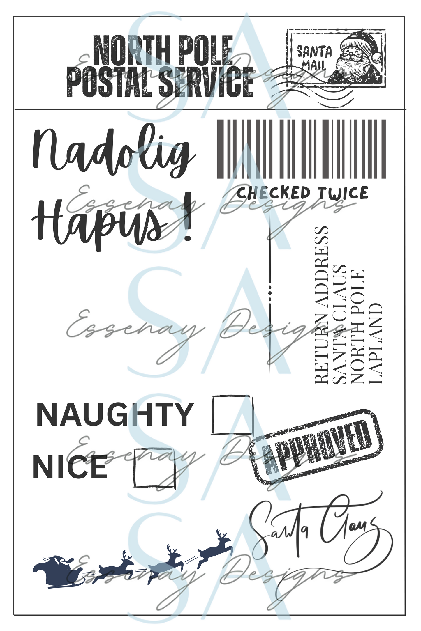 Novelty Personalised Santa Shipping Labels