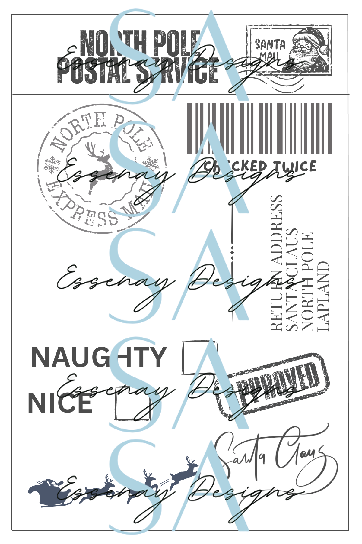 Novelty Personalised Santa Shipping Labels