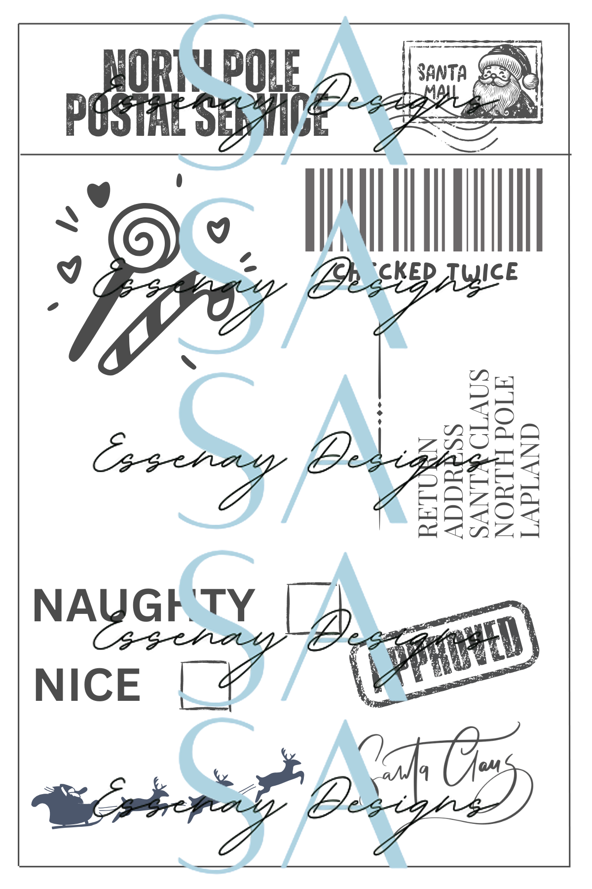 Novelty Personalised Santa Shipping Labels