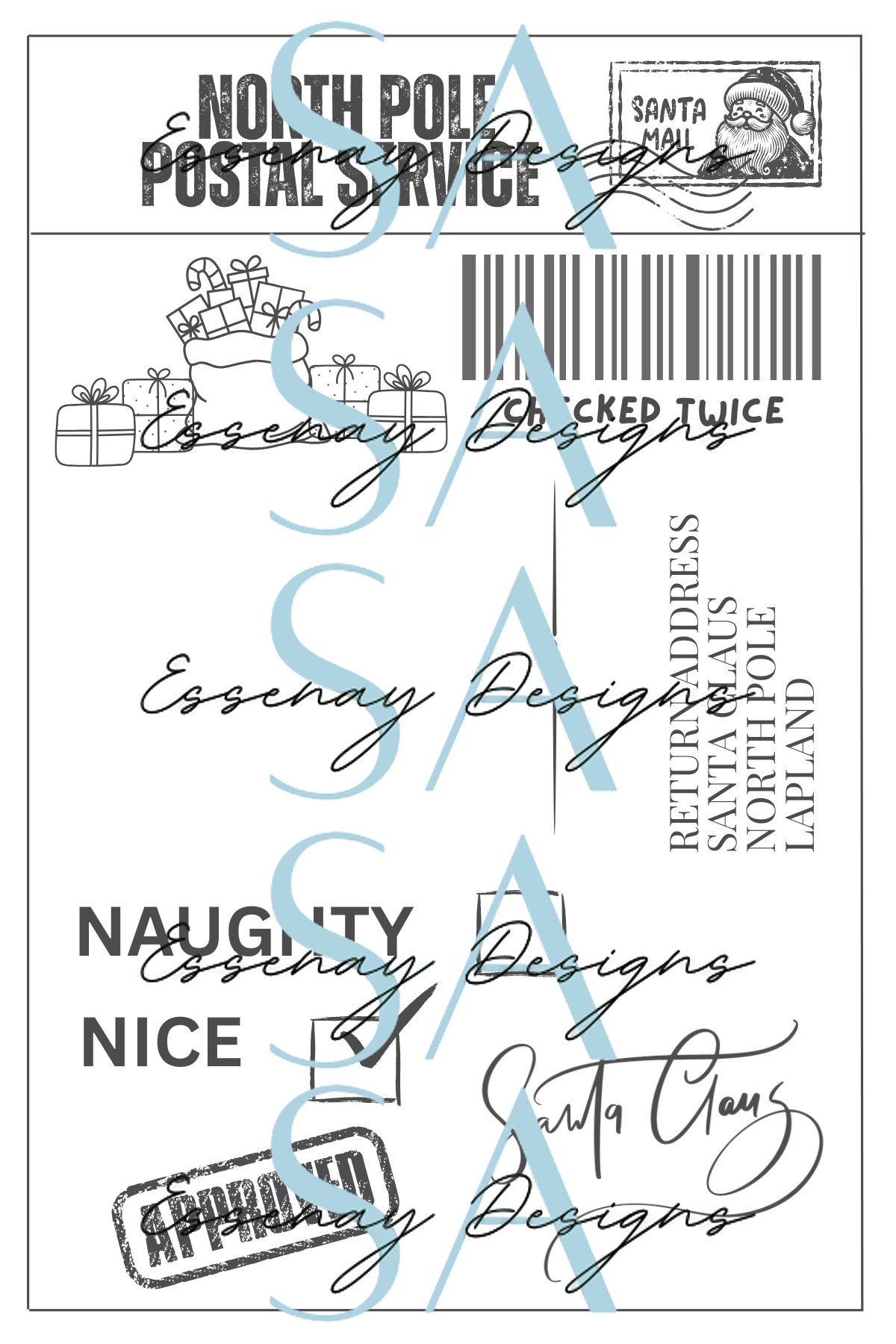 Novelty Personalised Santa Shipping Labels